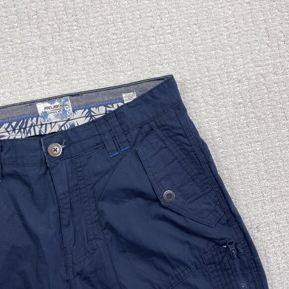 NWT* Projek Raw Cargo Shorts Mens 30 Blue Y2K Casual Gorpcore Tech Hiking - Picture 3 of 10